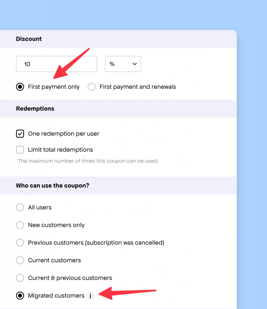Freemius Coupon Configuration