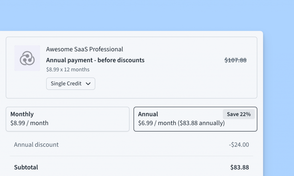 Freemius Checkout Billing Cycle Selector UI