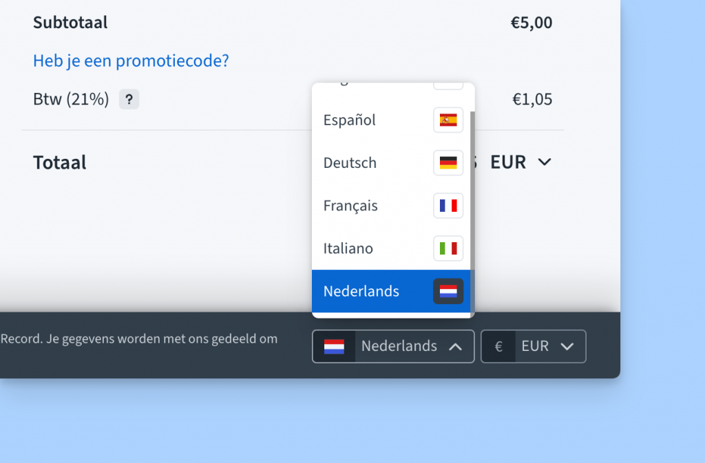 Freemius Language Selector UI