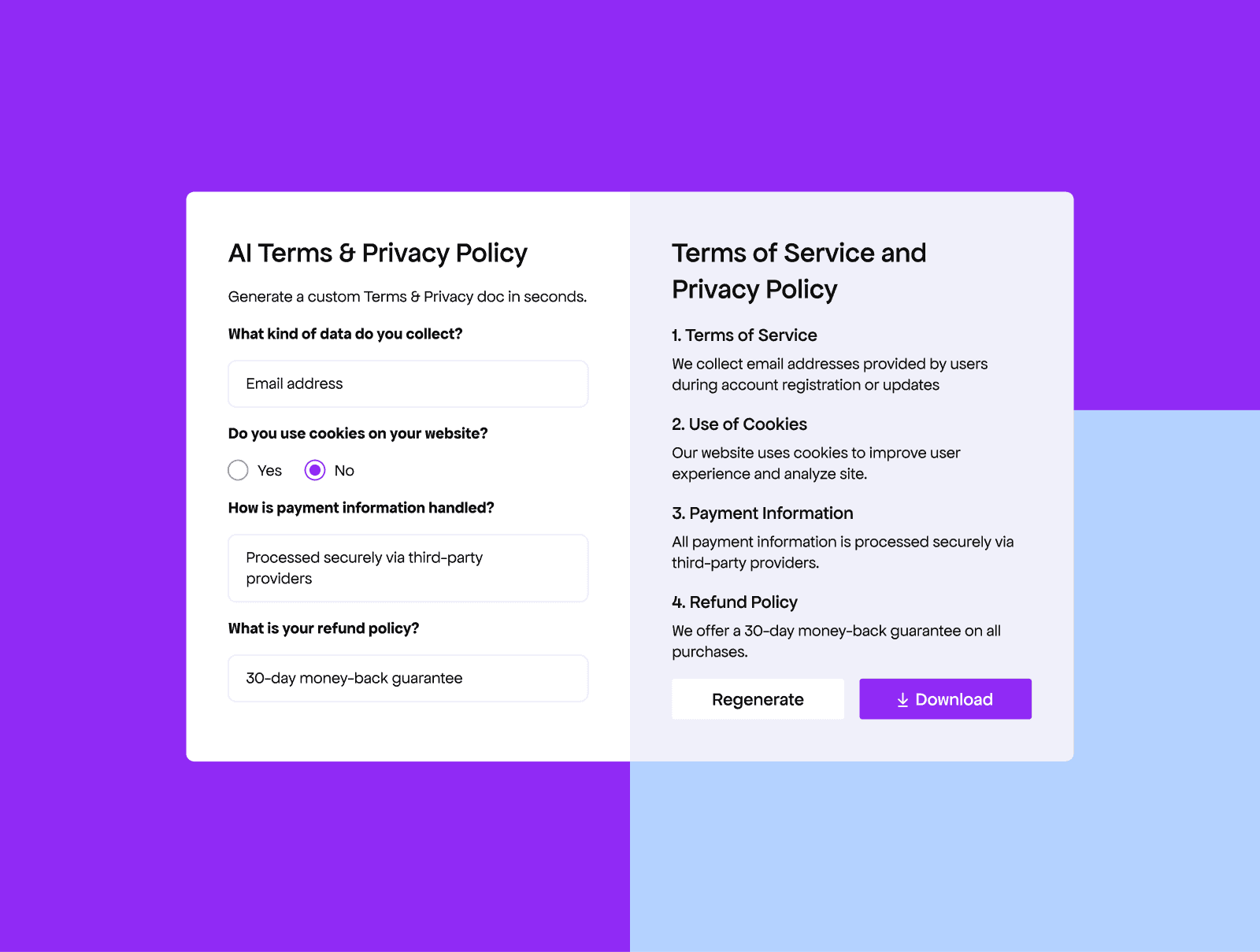 AI Terms and Privacy Policy Writer - Idea illustration