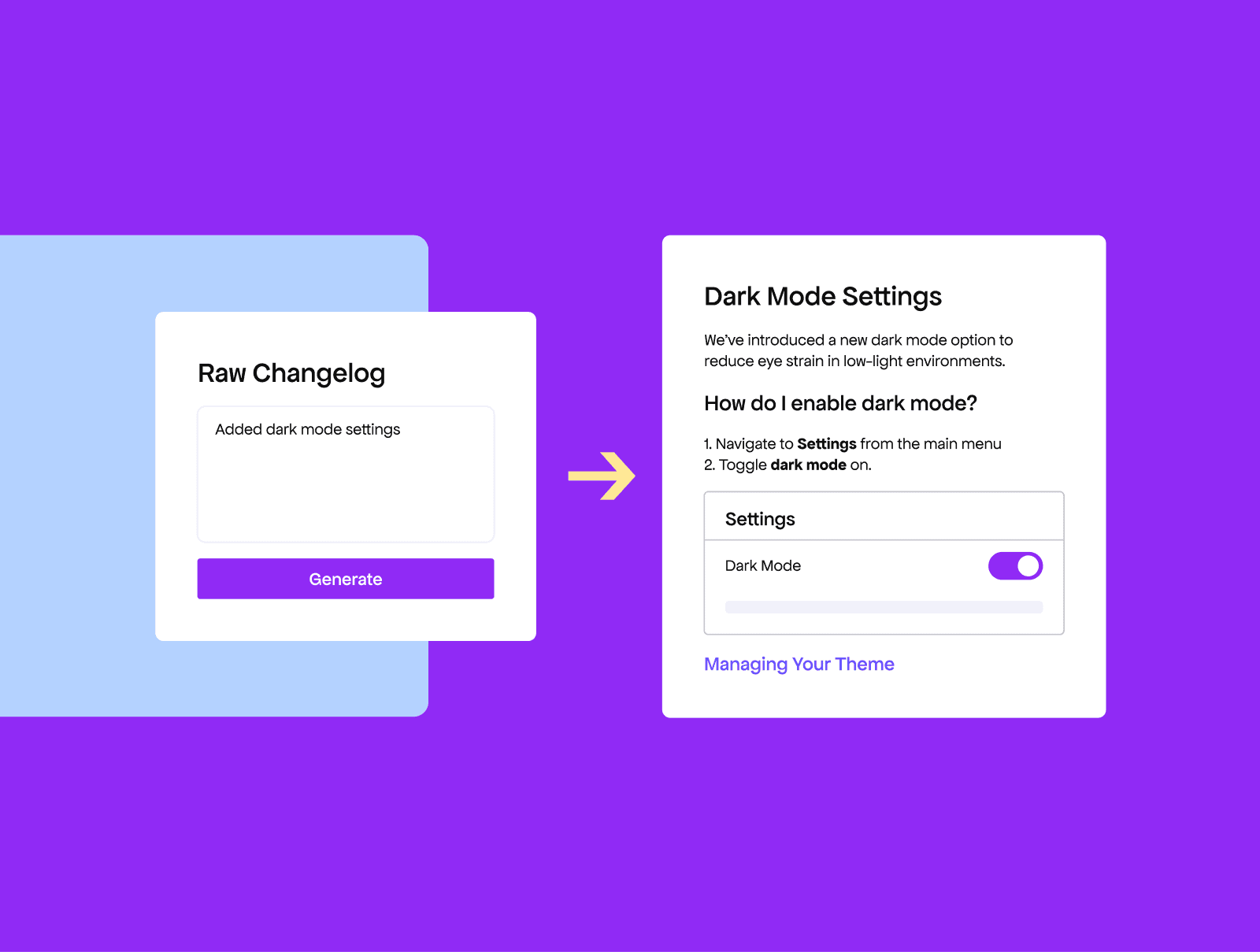 Changelog-to-Knowledge Base Docs Rewriter - Idea illustration 