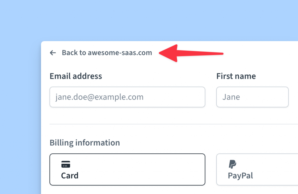 Freemius Checkout Back Button
