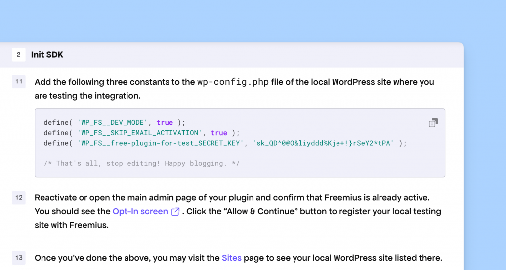 SDK integration flow for non-paid plans