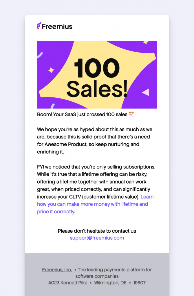 Freemius Responsive emails