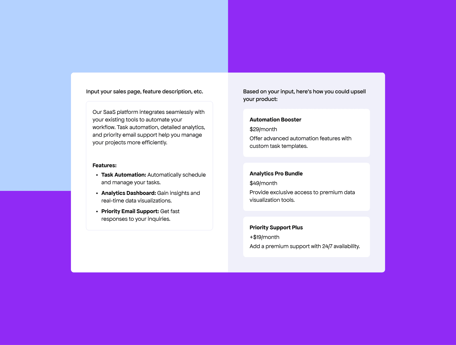 Upsell idea generator - Idea illustration