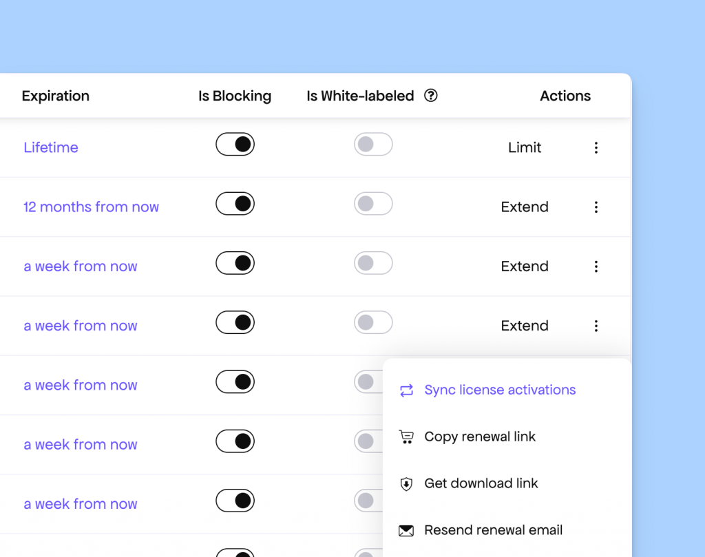 Developer Dashboard action button alignment