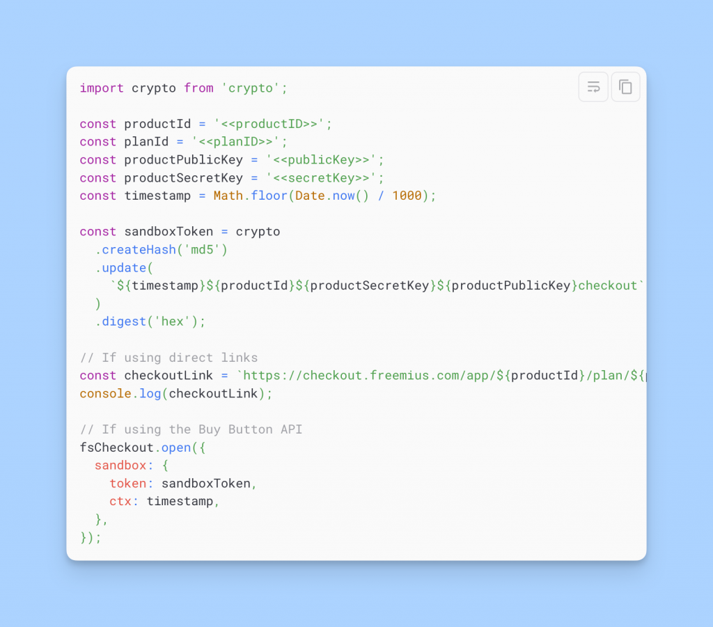Freemius documentation with improved code snippet
