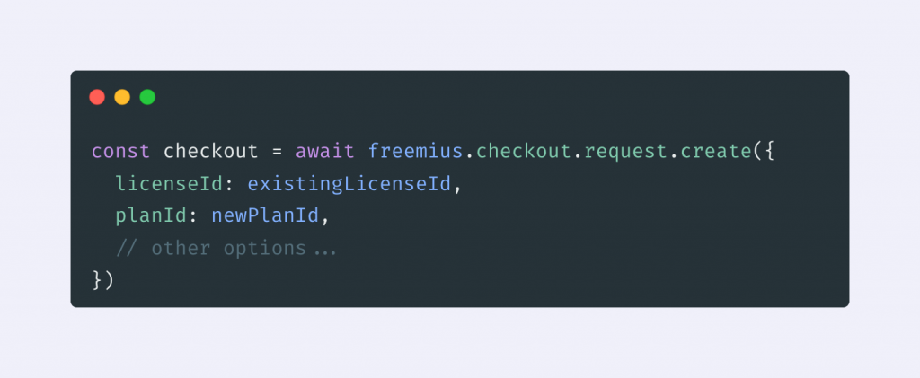 Plan upgrade code from JS SDK