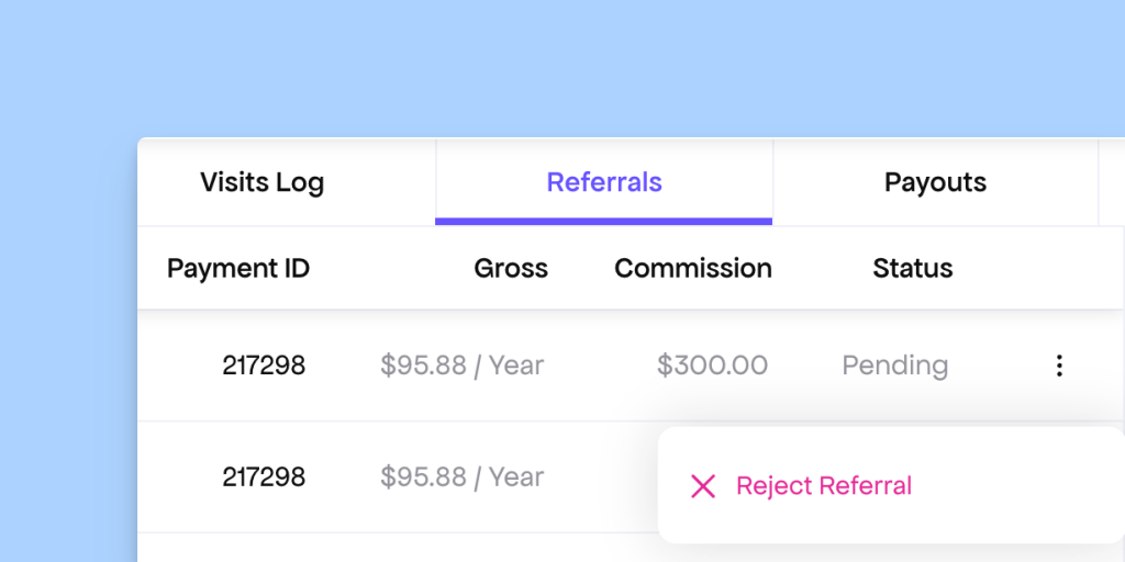 Improved Affiliate Referral UI