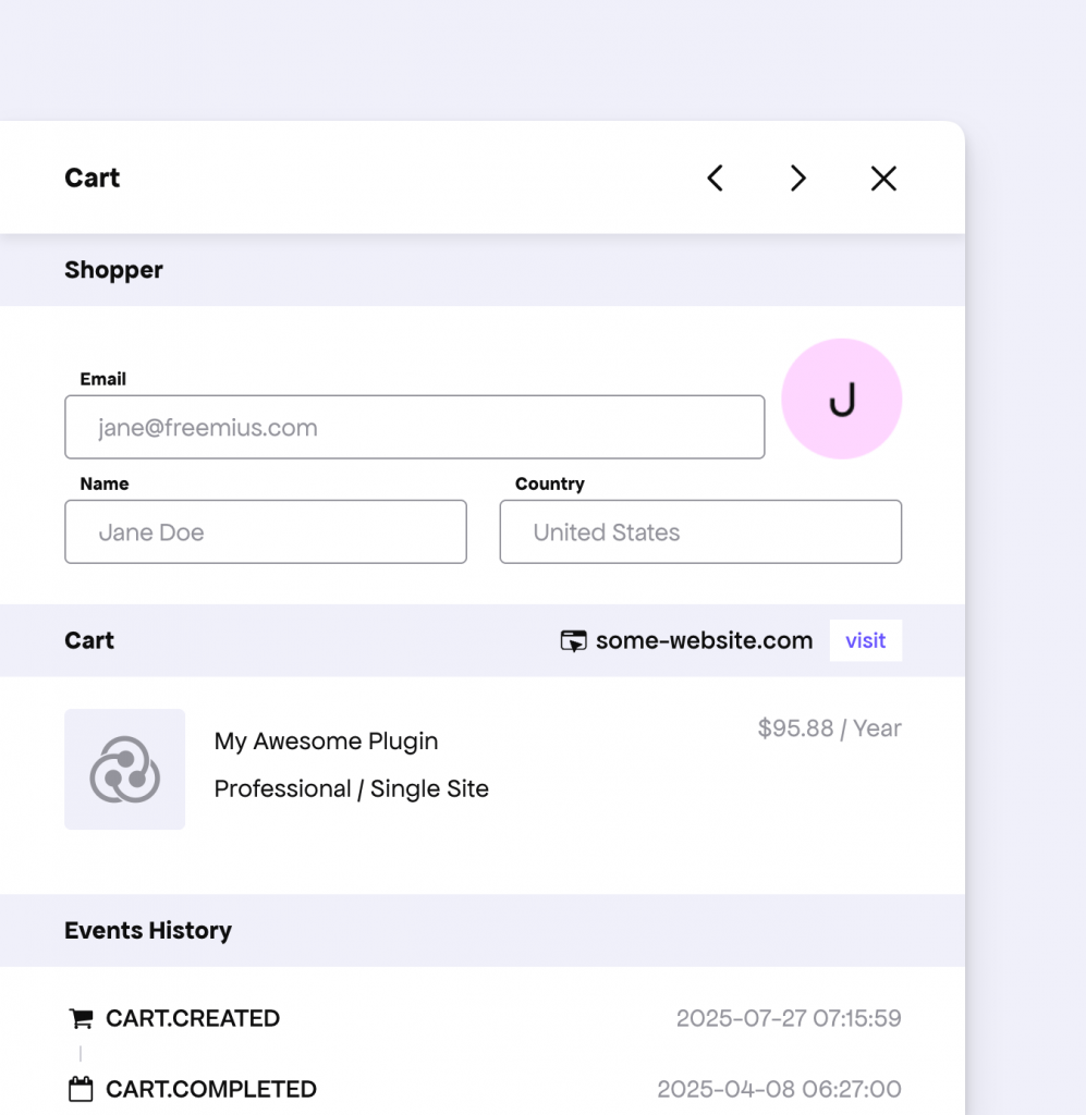 Freemius Cart Example