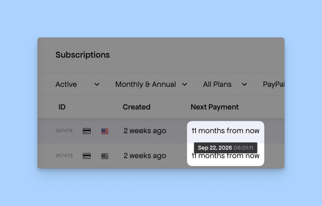 Relative date in the Developer Dashboard UI