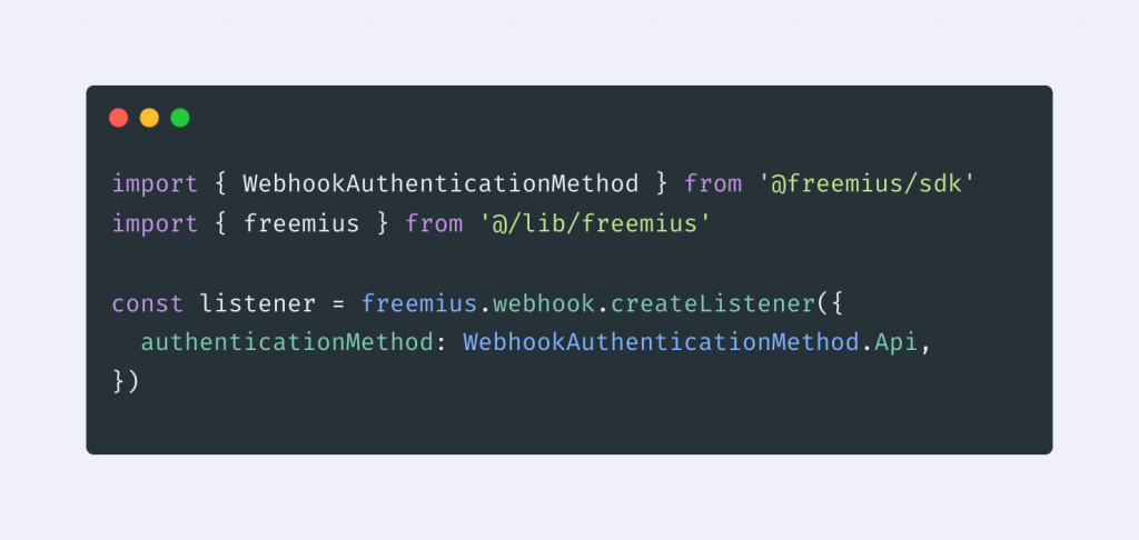 Alternate authentication of the Webhook JS SDK
