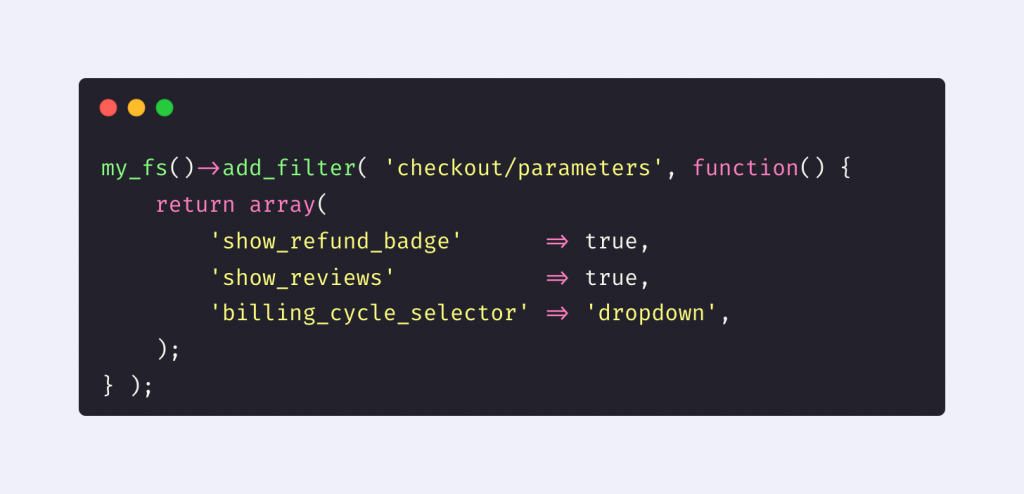 WP SDK checkout customization parameter