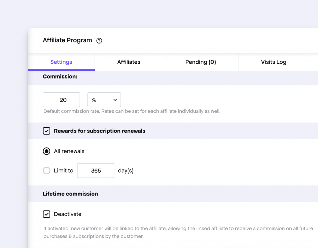 Freemius Affiliate UI