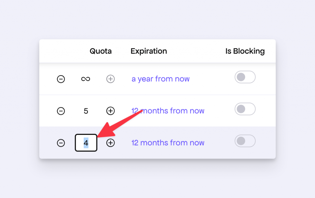 License Quota UI enhancement