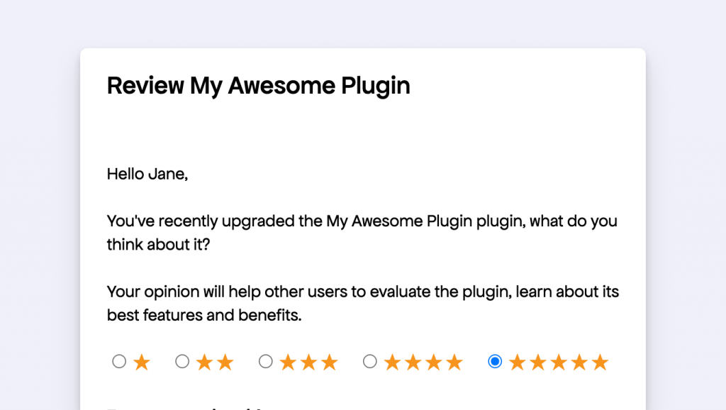 Freemius Review Request Form