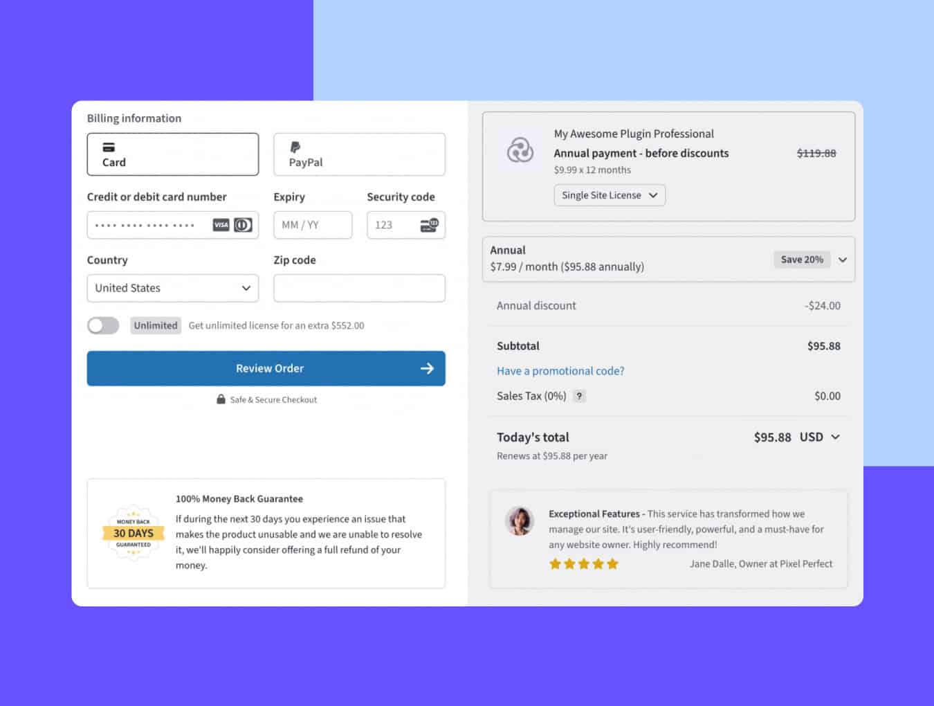 the checkout page inside WP admin