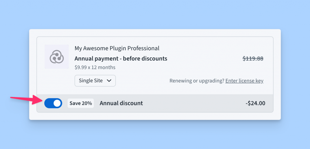Checkout monthly switch UI