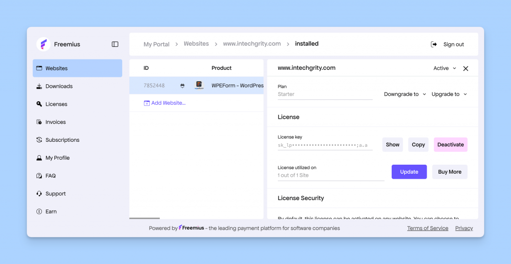 Customer Portal - Freemius