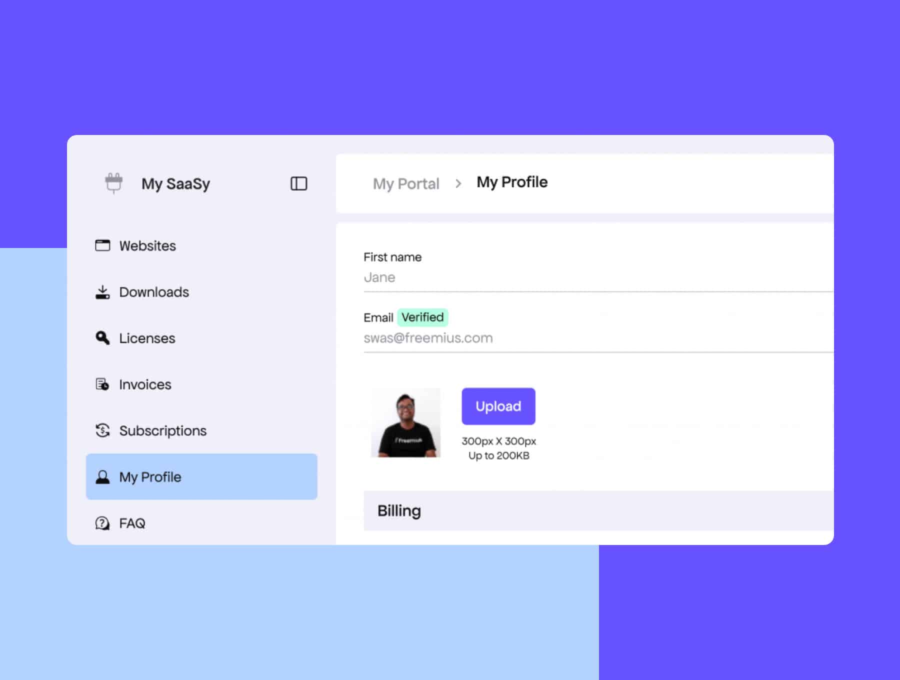 One click Customer Portal login for Freemius SaaS products