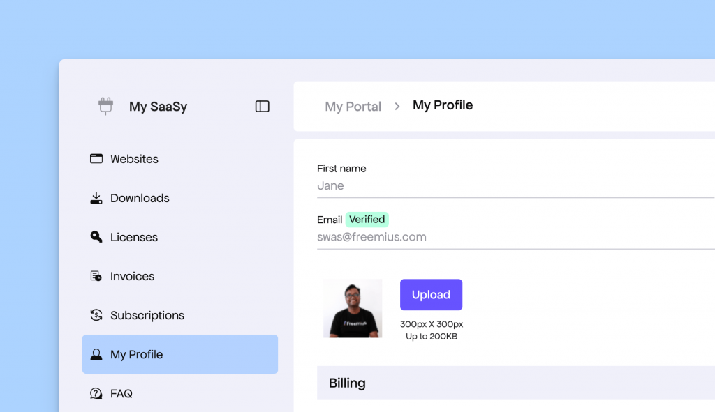 Logged in Customer Portal