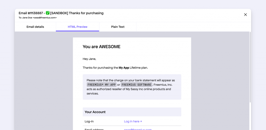 Freemius Email History