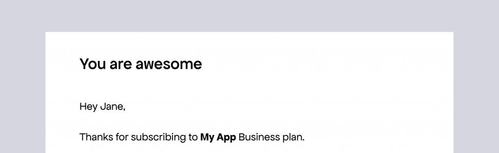 Subscription email sent by Freemius