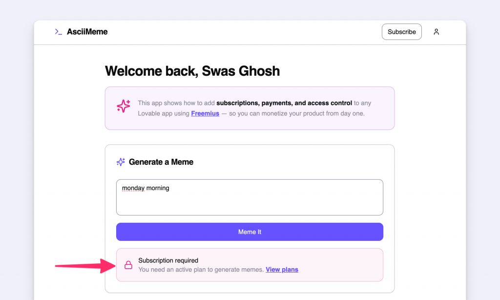 Paywall UI in Lovable App