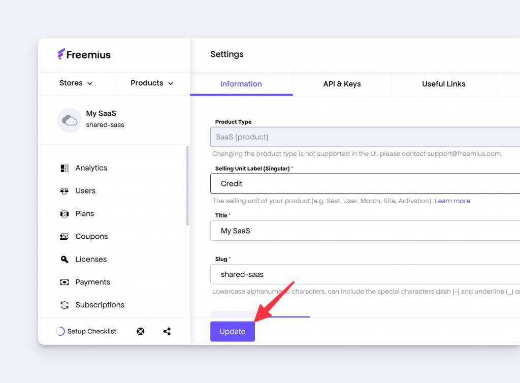 Product settings page improvement
