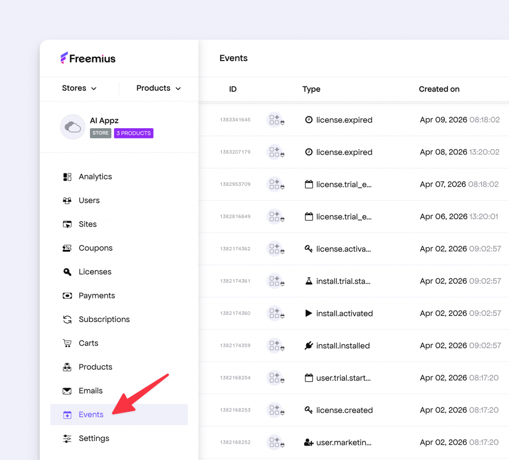 Events menu back in stores