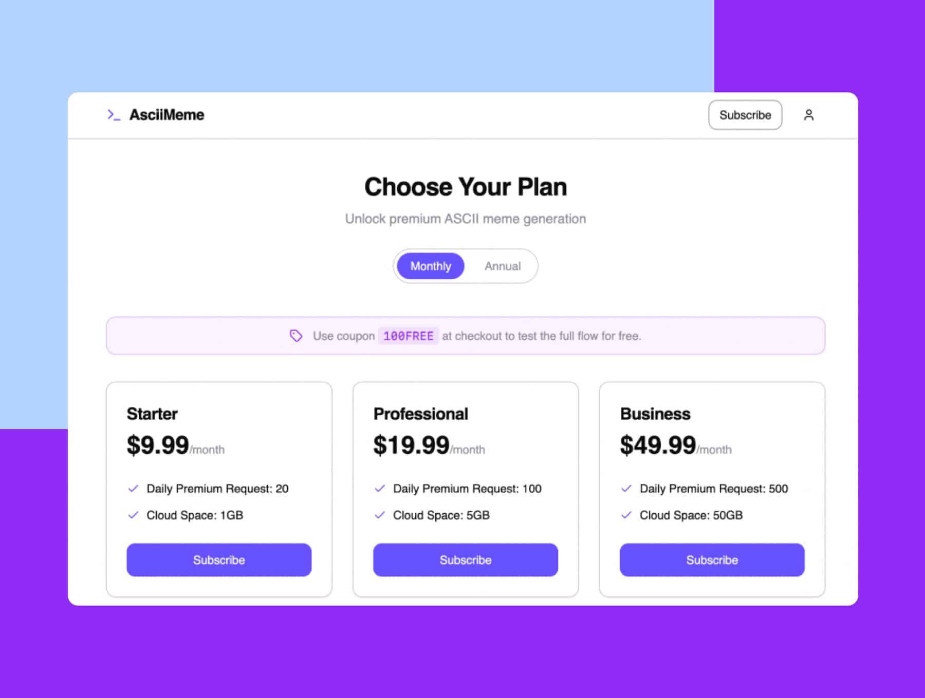 Integrated pricing page and checkout configured from your Freemius dashboard