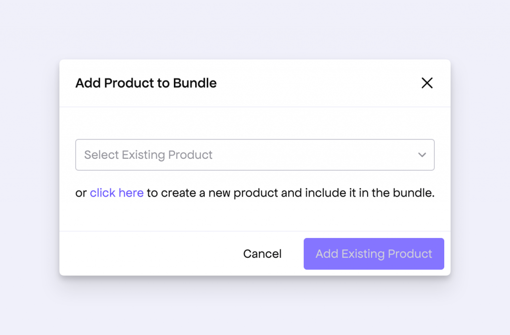 New bundled product dialog