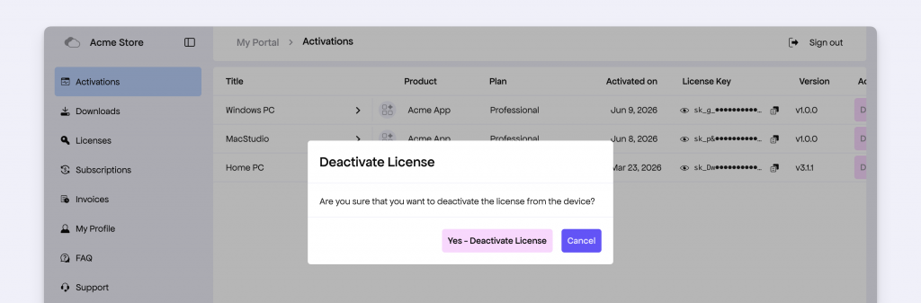 Showing a Customer Portal modal dialog staying within the visible embedded viewport
