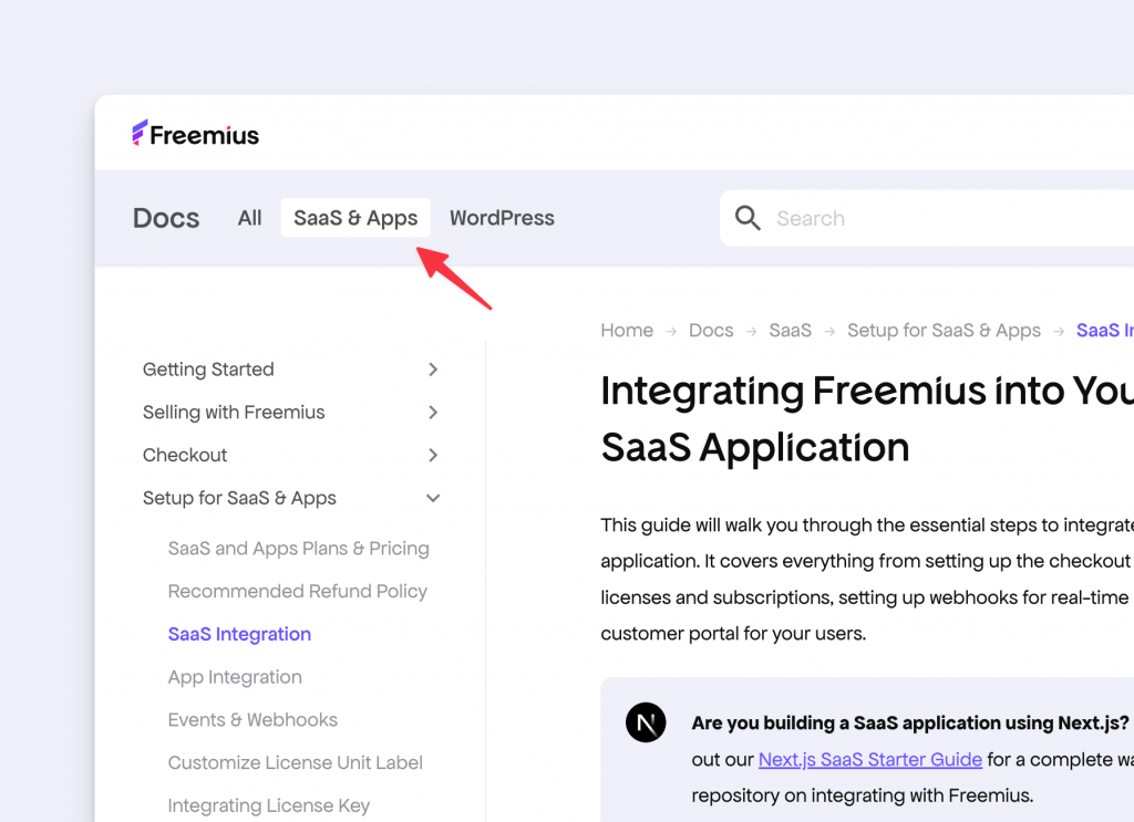 contextual documentation links in the Developer Dashboard