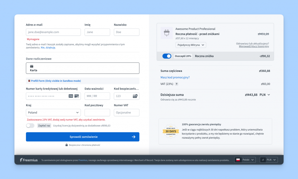 Freemius Checkout with the newly supported currencies