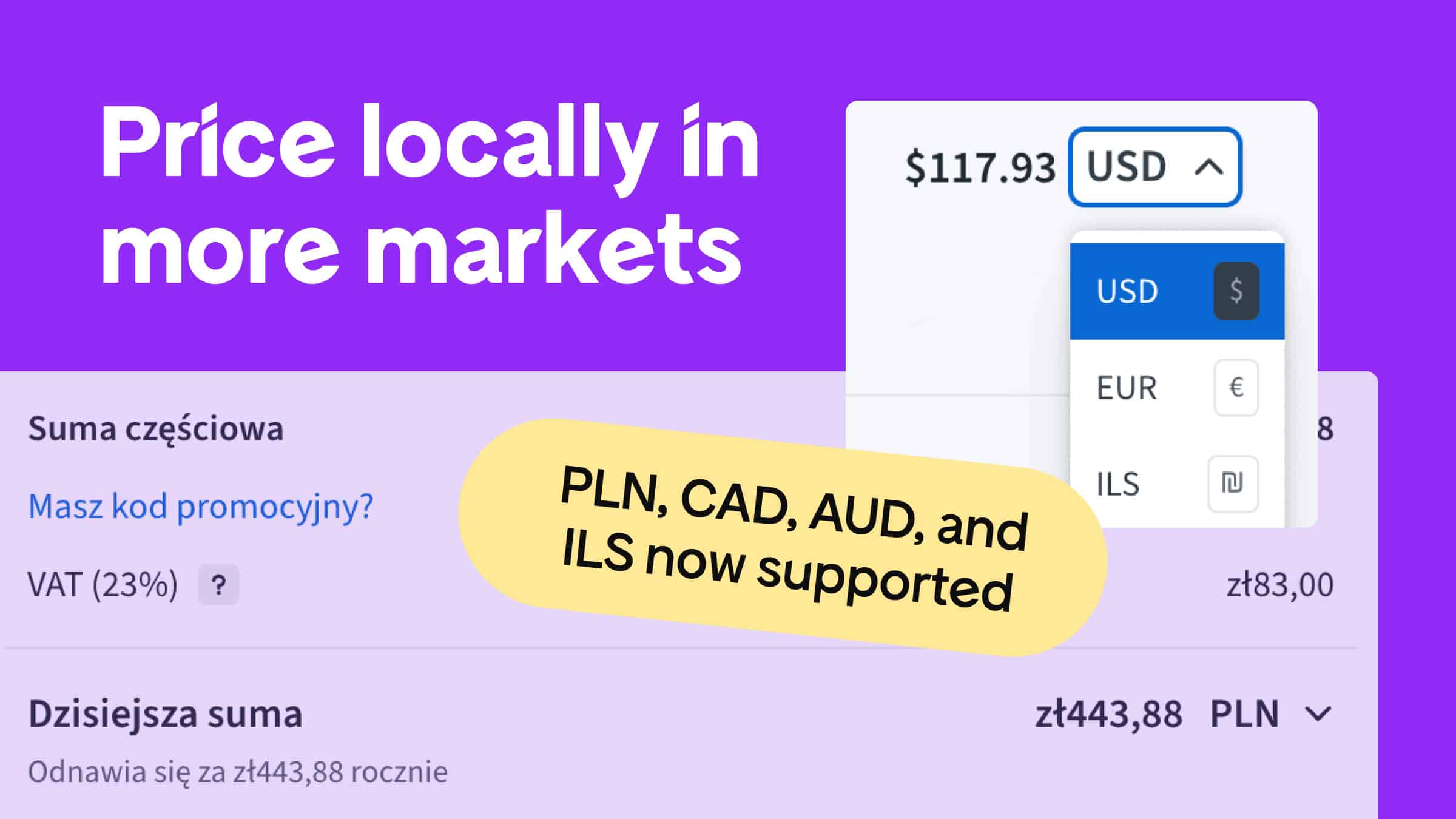 Release notes: New checkout currencies and languages, RTL updates, trial cancellation emails, and finer license activation control for sellers
