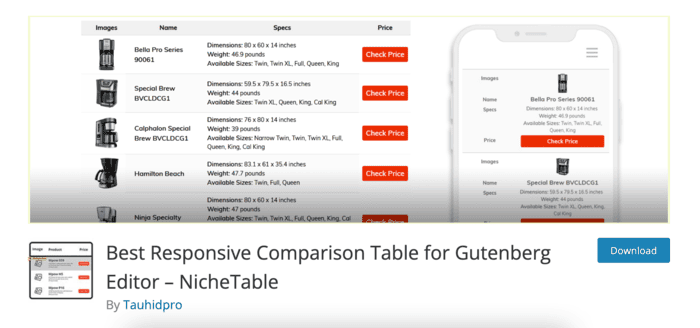 Nichetable