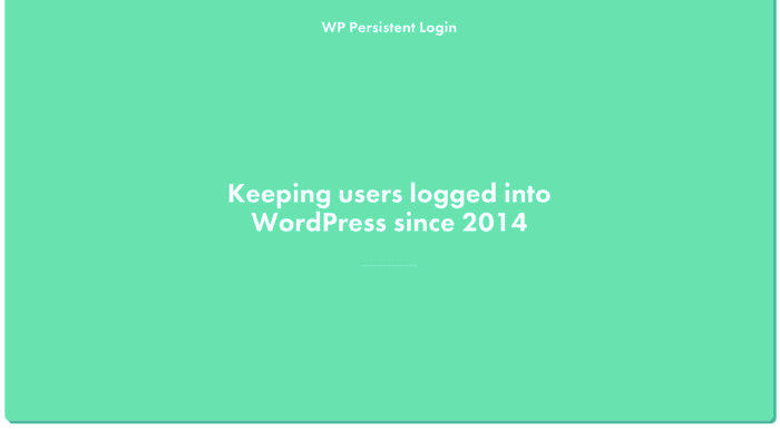 WordPress Persistent Login Premium