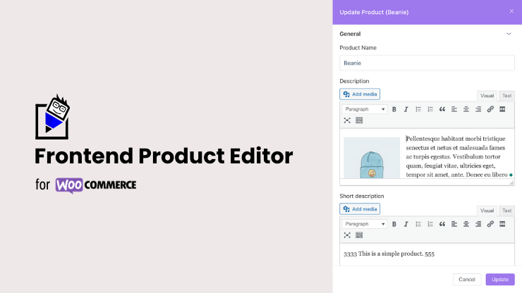 Frontend Product Editor	