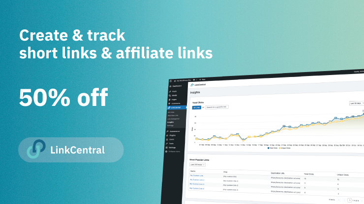 LinkCentral – Easy URL shortener, Custom Link Redirection & Affiliate Links Management