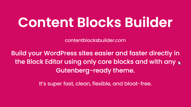 Content Blocks Builder