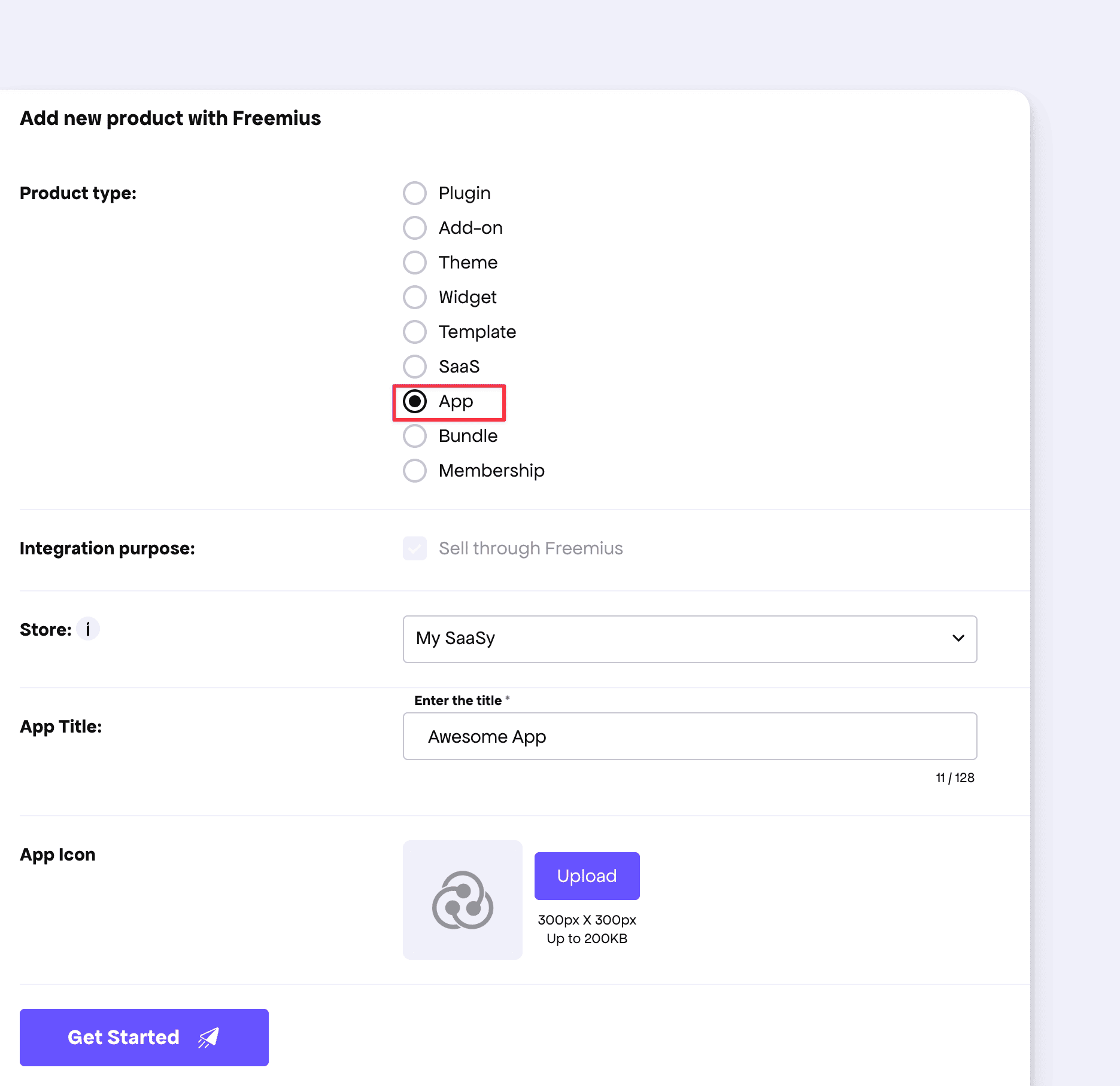 Creating an App product in Freemius Dashboard