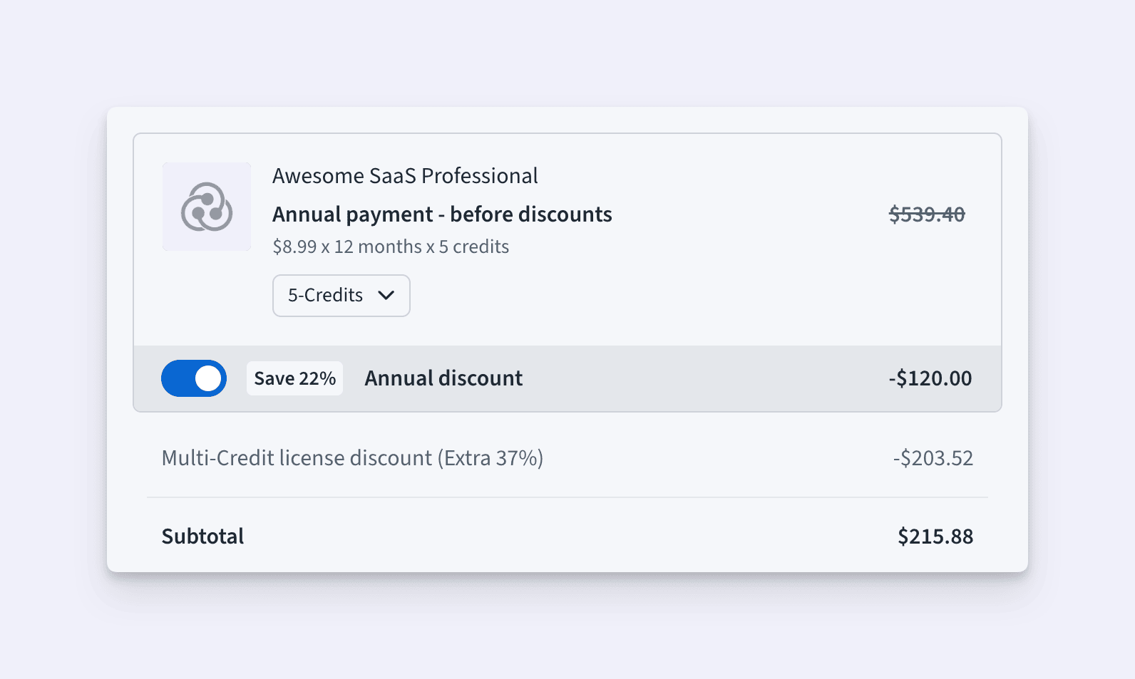 Freemius checkout annual and multi-unit discount