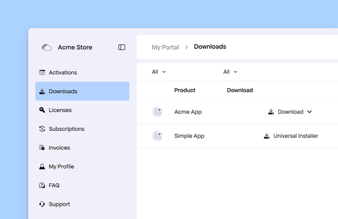 Downloads in the Customer Portal