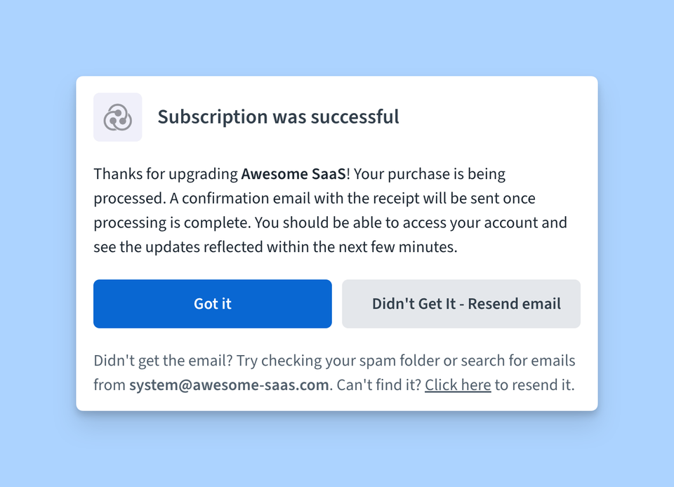 Customizing the After Purchase Confirmation Dialog | Freemius Documentation