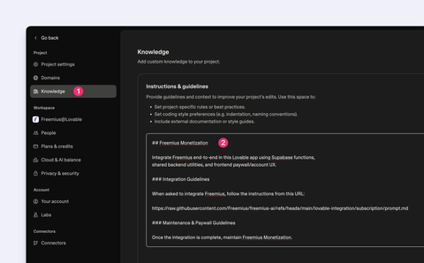 Lovable knowledgebase