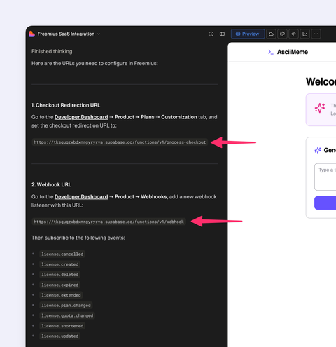Webhook and Checkout URLs