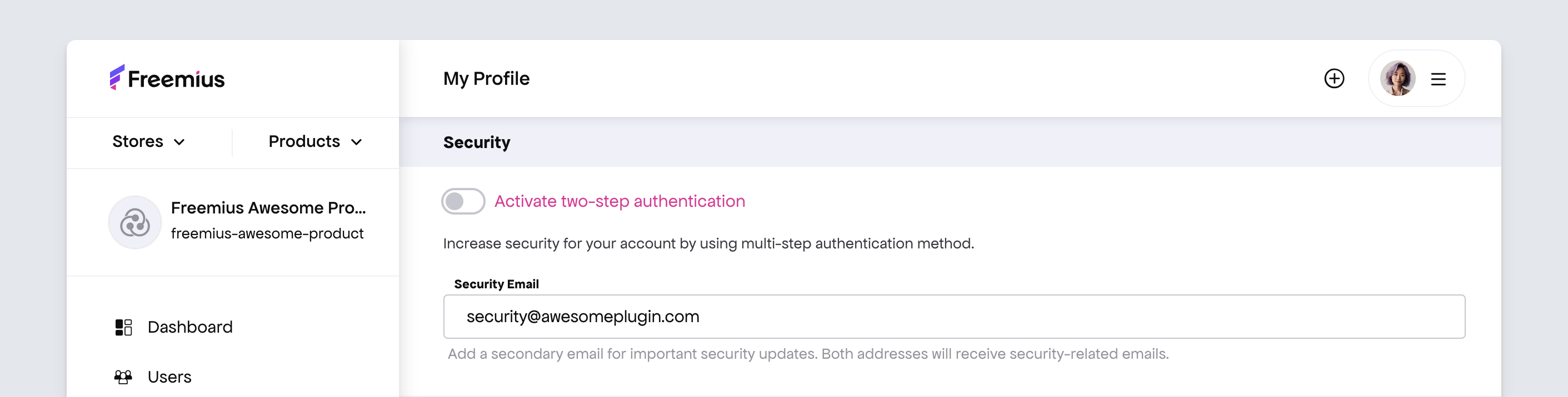 Freemius Developer Dashboard - Activate 2FA Freemius