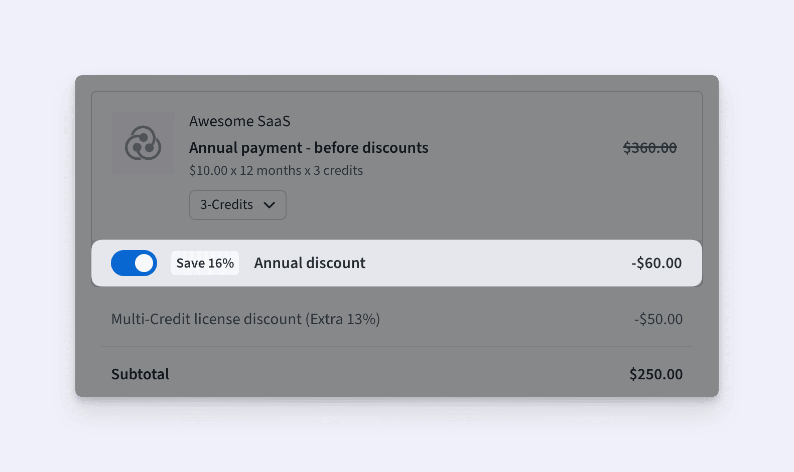 Freemius checkout annual discount