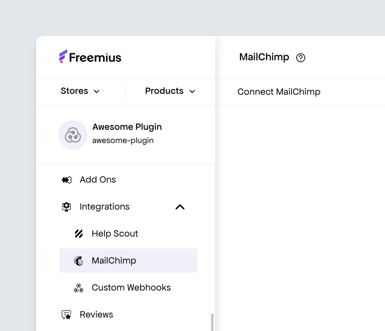Freemius Dashboard MailChimp Integration Menu Item